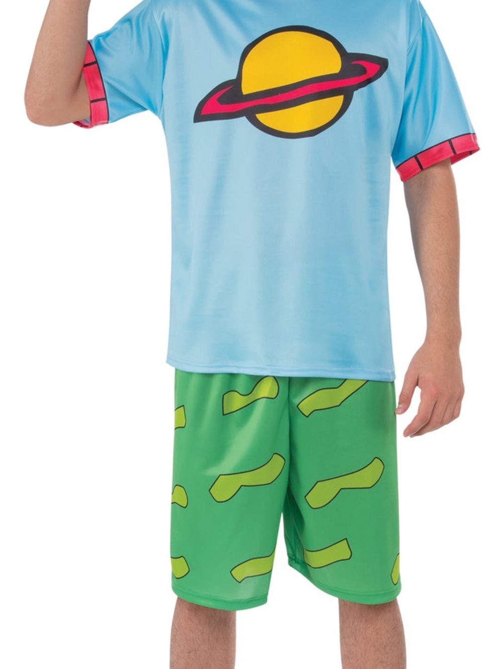 Blue and Green Kids Costume Set with Planet Graphic